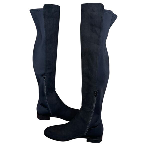 J. Crew Tall Boots Over the Knee Black Stretch Microsuede OTK - Picture 5 of 13